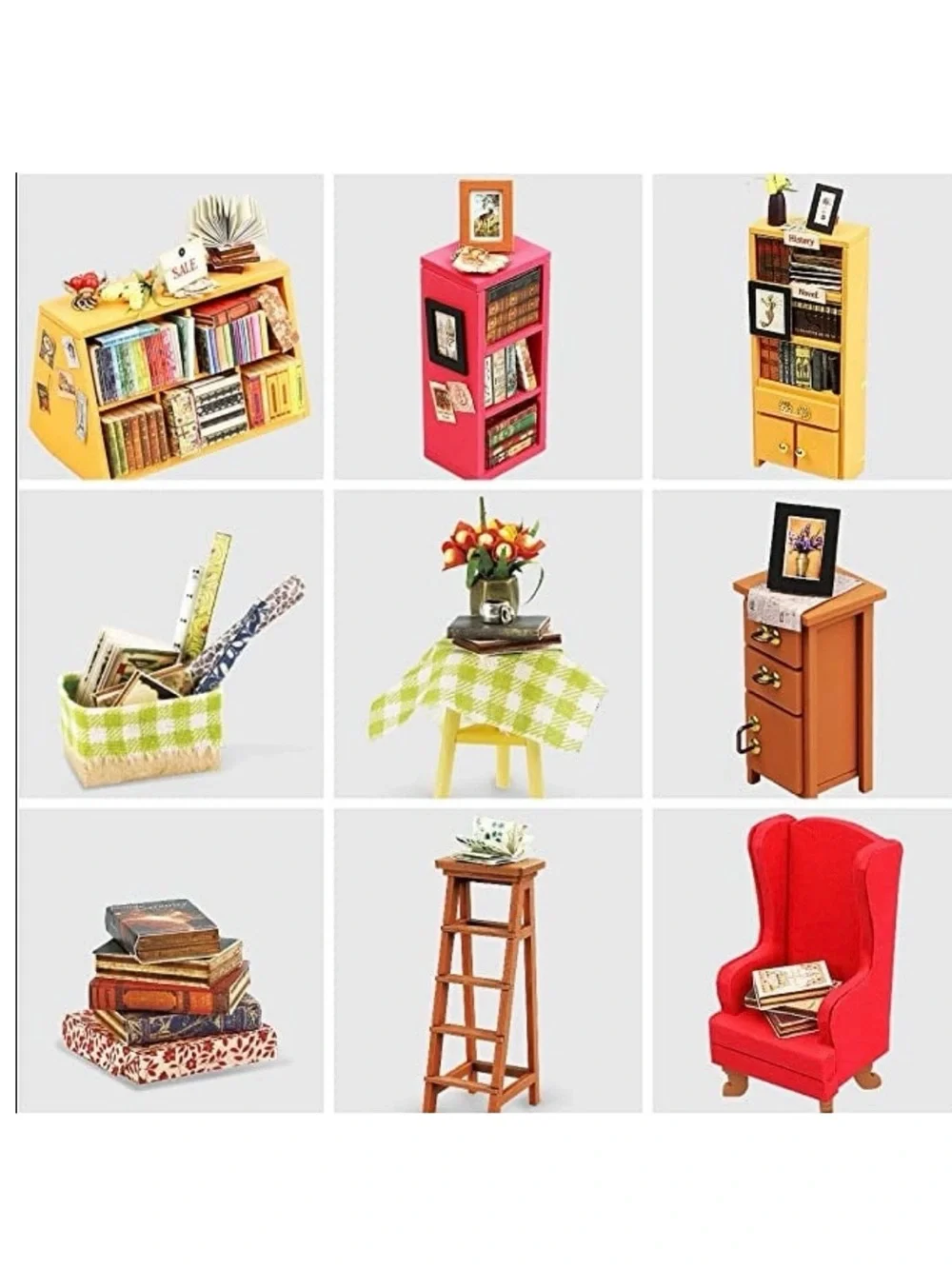 Rolife DIY Miniature House Kit - Sam’s Study (Library / Bookstore) with LED Ligh